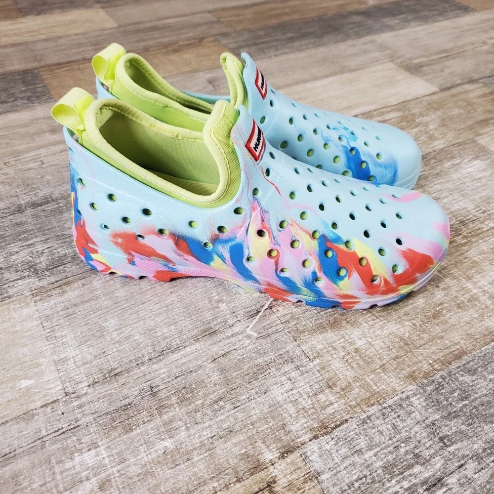 Hunter Unisex‎ Youth Marble Water Shoes Boys 4 Girls 5 Slip On Clogs NEW